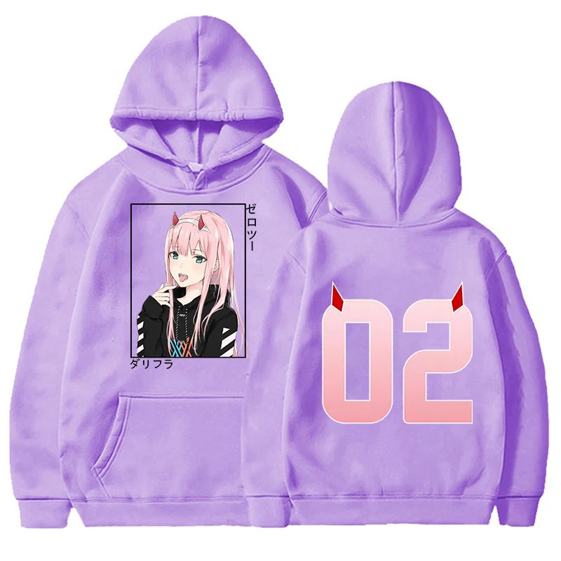 New Fashion Autumn and Winter Anime Zero Two Print Hoodie Sweater Women Harajuku Y2K Pullover Hoodie