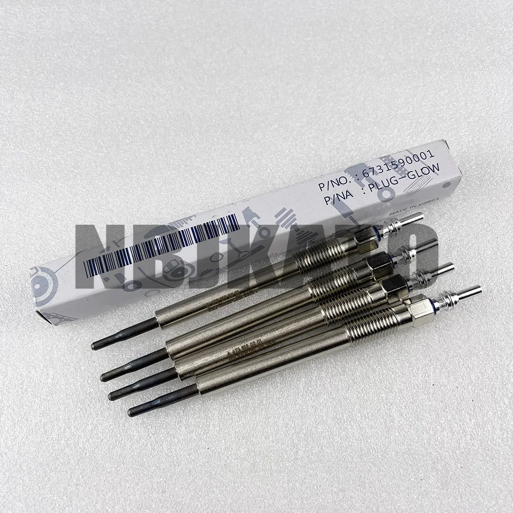 NBJKATO Brand New 4PCS/Set Glow Plugs 6731590001 For Ssangyong Korando Tsaivoli Tivoli +D16DF