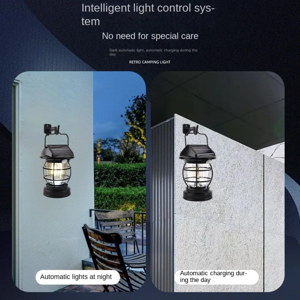 with Handle Solar Camping Lantern High Brightness Motion Sensor Camping Light Waterproof Type-C Rechargeable Solar Horse Light