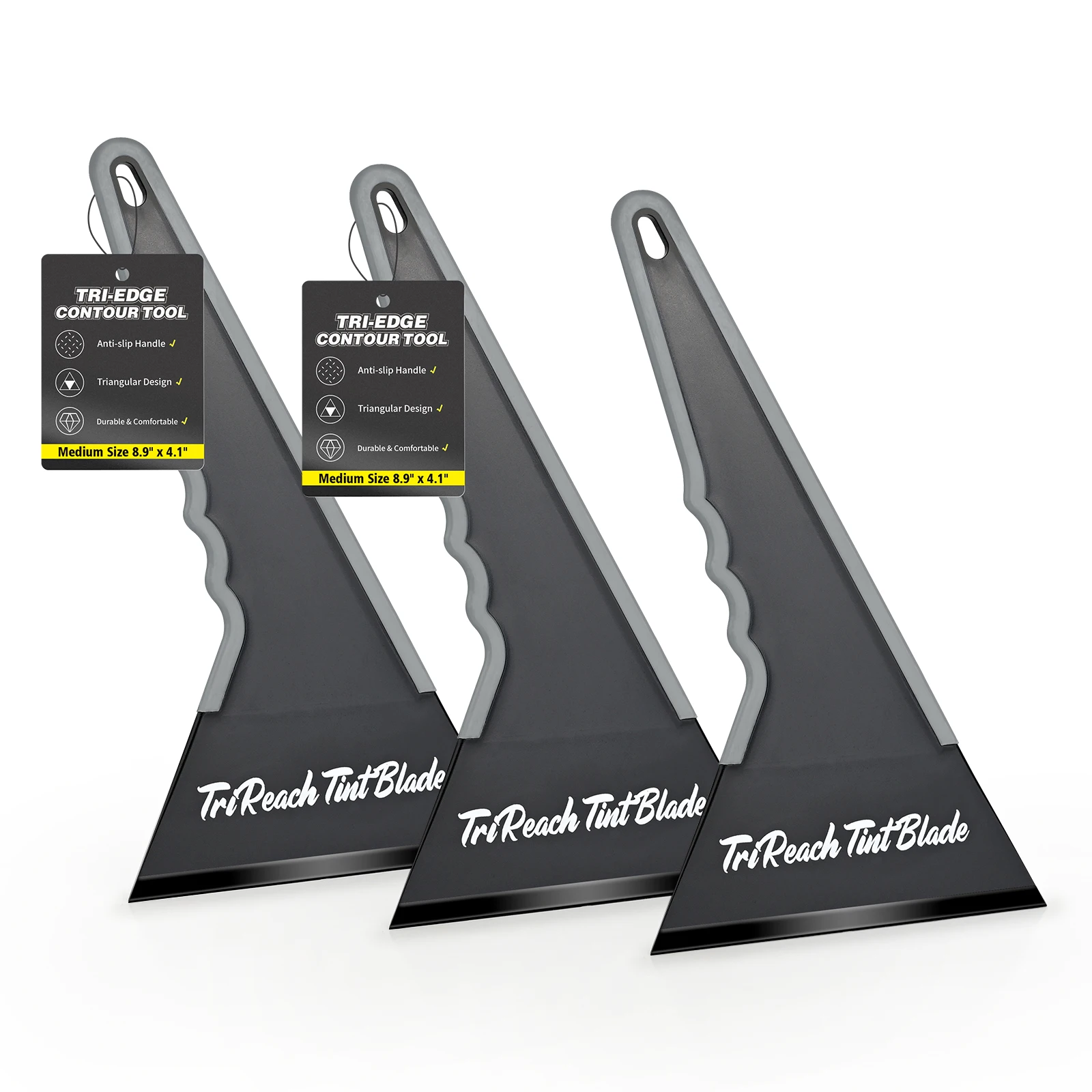

FOSHIO 3pcs Triangle Contour Squeegee Car Vinyl Wrap Protection Install Water Scraping Tools Window Film Glass Tint Application