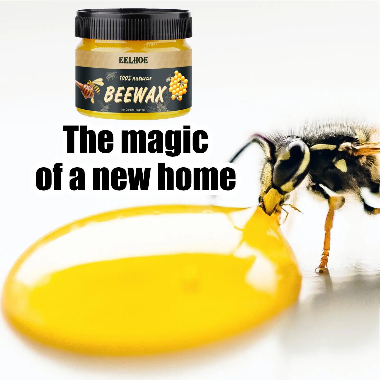80/40g Bees Wax Finish And Cleaner Protective Multifunctional Wood Finish Natural Wax Traditional Wood Wax Furniture Finish view 4