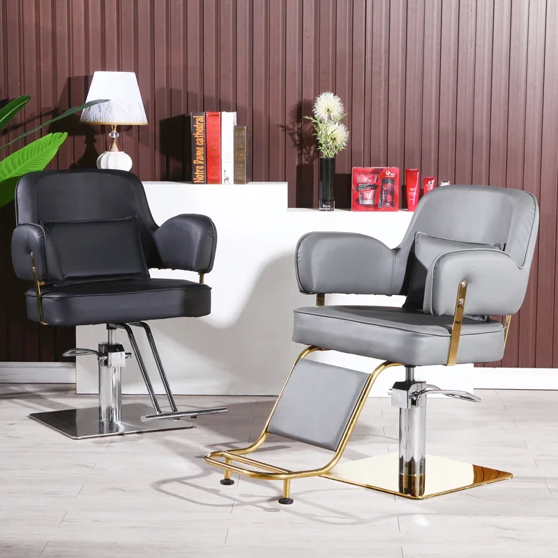 Hair Salon Barbershop Swivel Lift Barber Chair Minimalist Perm Hair Dyeing Barber Chair Silla De Barbería Salon Furniture