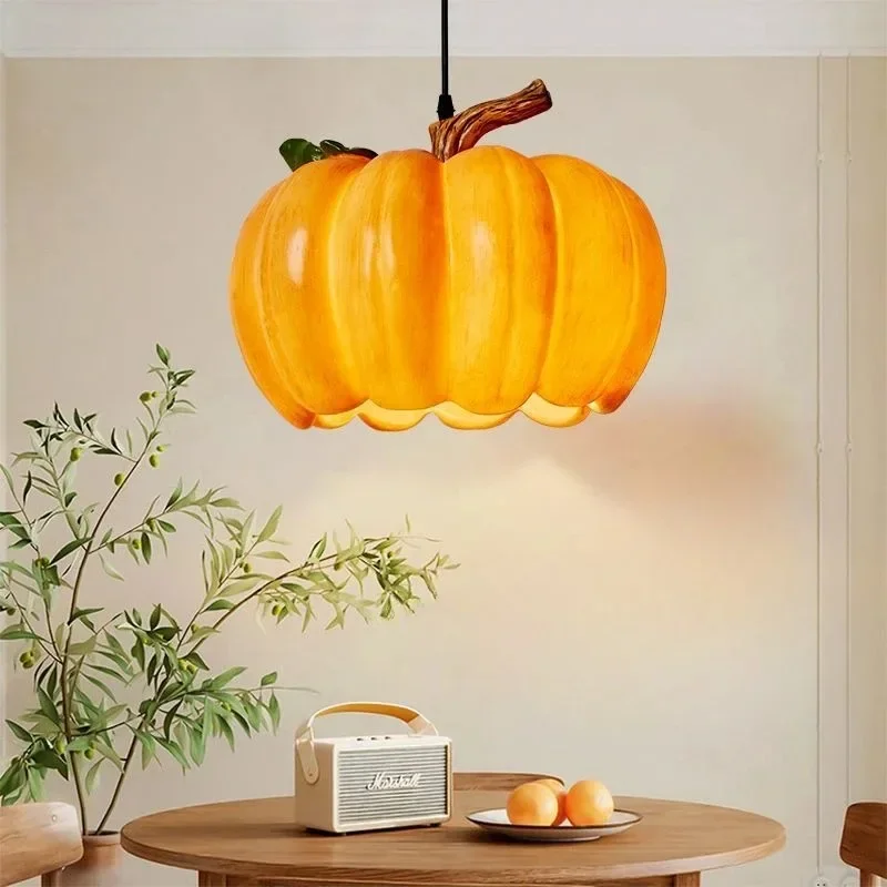 

Pumpkin retro designer homestay restaurant chandelier entrance, internet celebrity yellow light