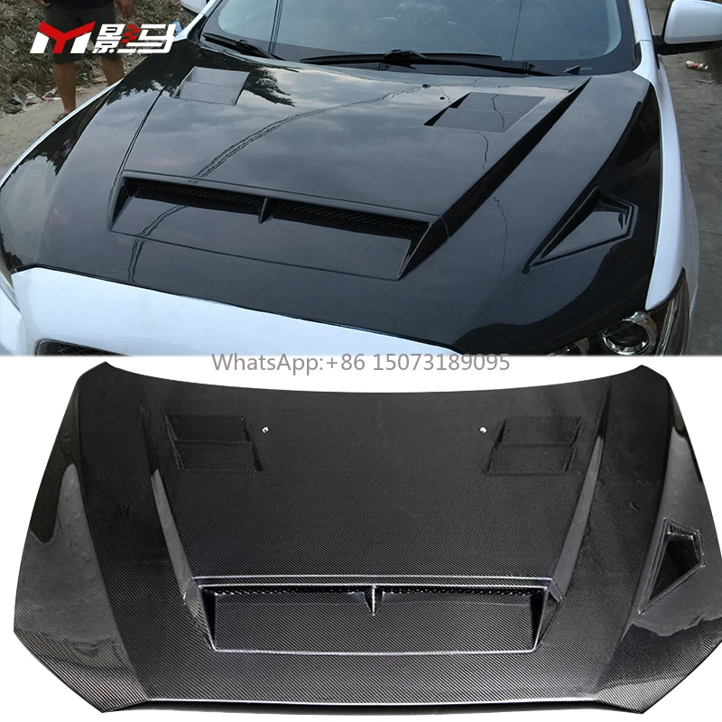 

Upgraded Carbon Fiber Engine Hood Cover for 2009-2015 Mitsubishi Lancer New Condition