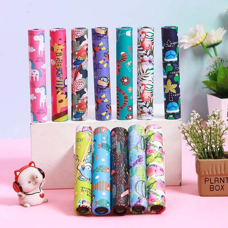 Cute Cartoon Magic Kaleidoscope Toy Portable Rotating Kaleidoscope Classic Science Experiment Educational Toys For Kid Gifts