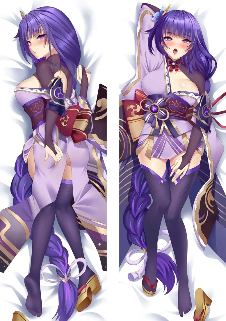 

Raiden Shogun Hugging Body Pillow Cover Genshin Impact Baal Double-Side Printed Pillowcase Anime Dakimakura Pillow Cushion Cover