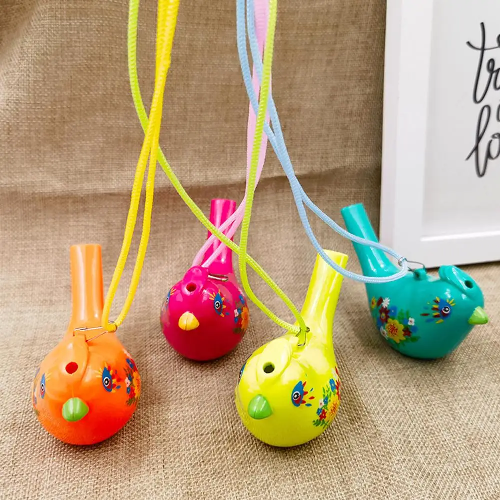Sifflet d'oiseau d'eau coloré, dessin de Sports de plein air, jouet amusant, nouveauté, jouet éducatif Musical d'anniversaire pour enfants K2U7