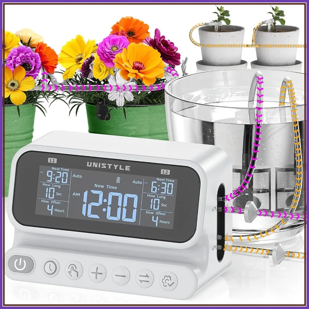 

2027 2-Zone Automatic Plant Waterer for Indoor Potted Plants, Programmable Drip Irrigation System
