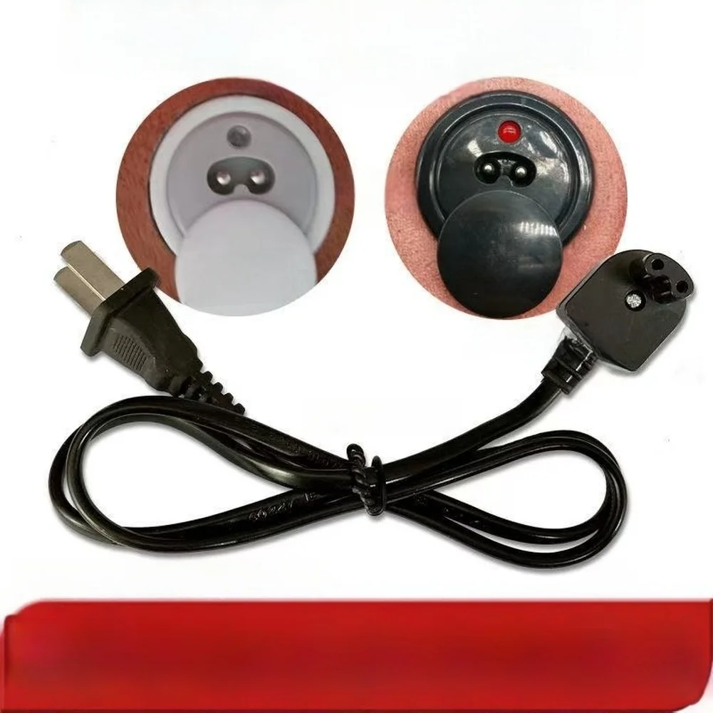 Dual Output 2-Pin Electric Charger for Hand Warmers 60cm Length Copper Wiring Black Housing Portable Lightweight