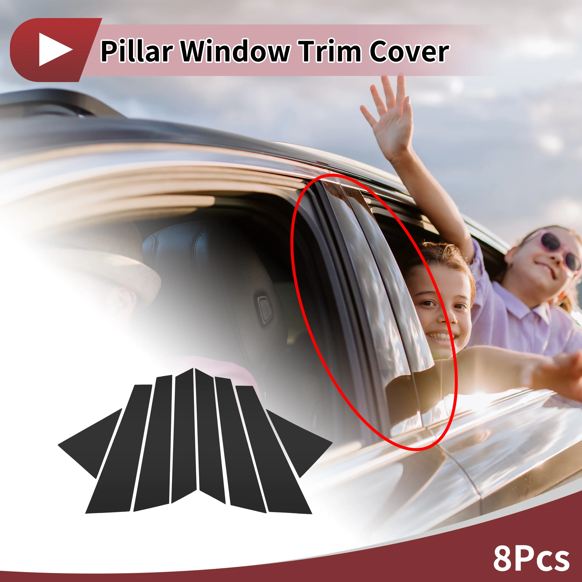 

Накладка на дверную стойку Motoforti для Land Rover Range Rover Velar 2018-2023, черная, 8 шт.