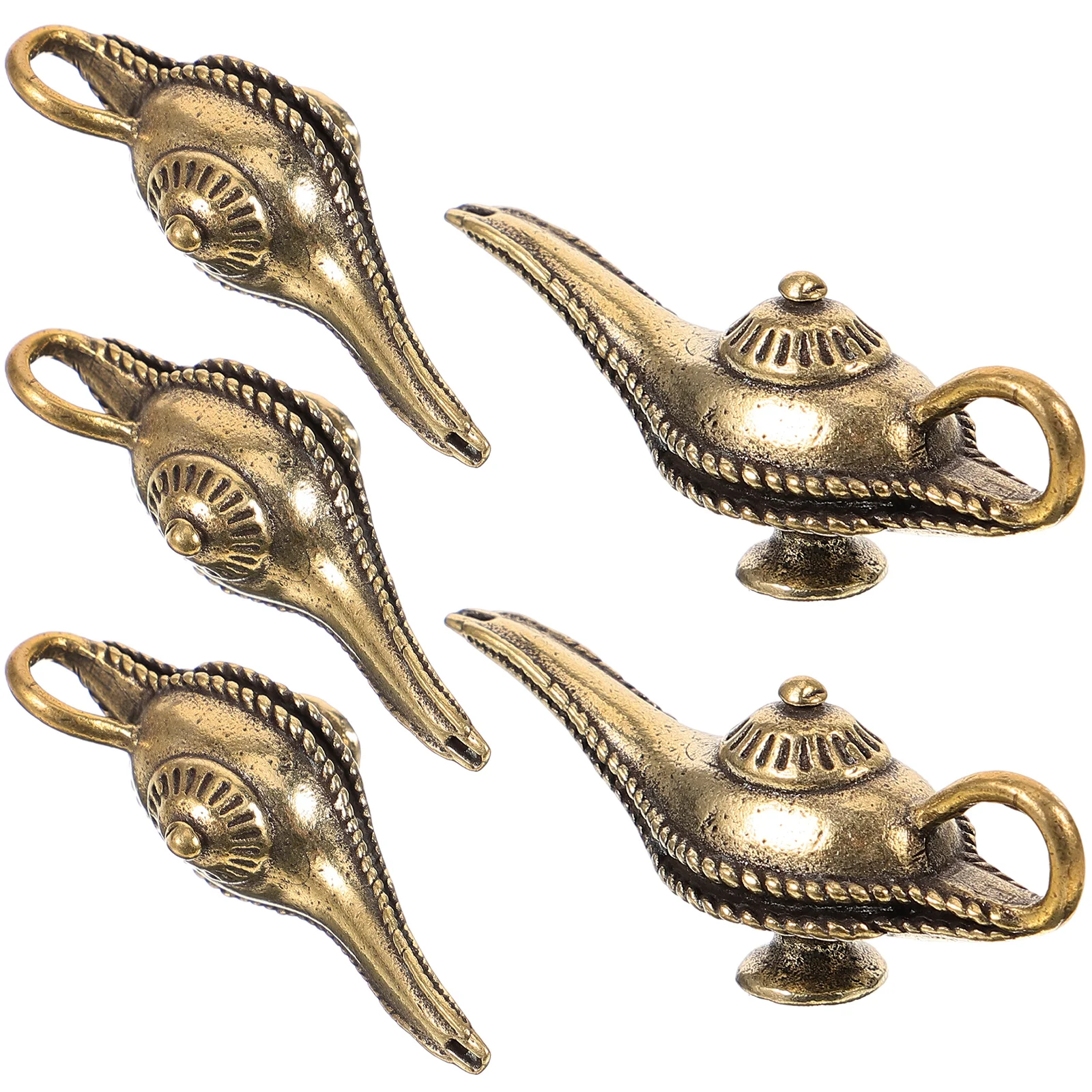 

5pcs Copper Lamp Charm Vintage Keychain Pendant Diy Hanging Ornament Brass Keyring Embellishment Space-Saving Portable