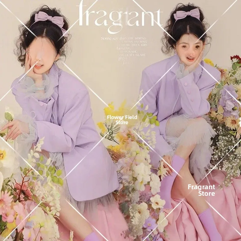 

Studios New Beautiful Girl Art Photo Purple Photography Costume Teenage Girls Photography Clothes Stage Costume Ethnic Style