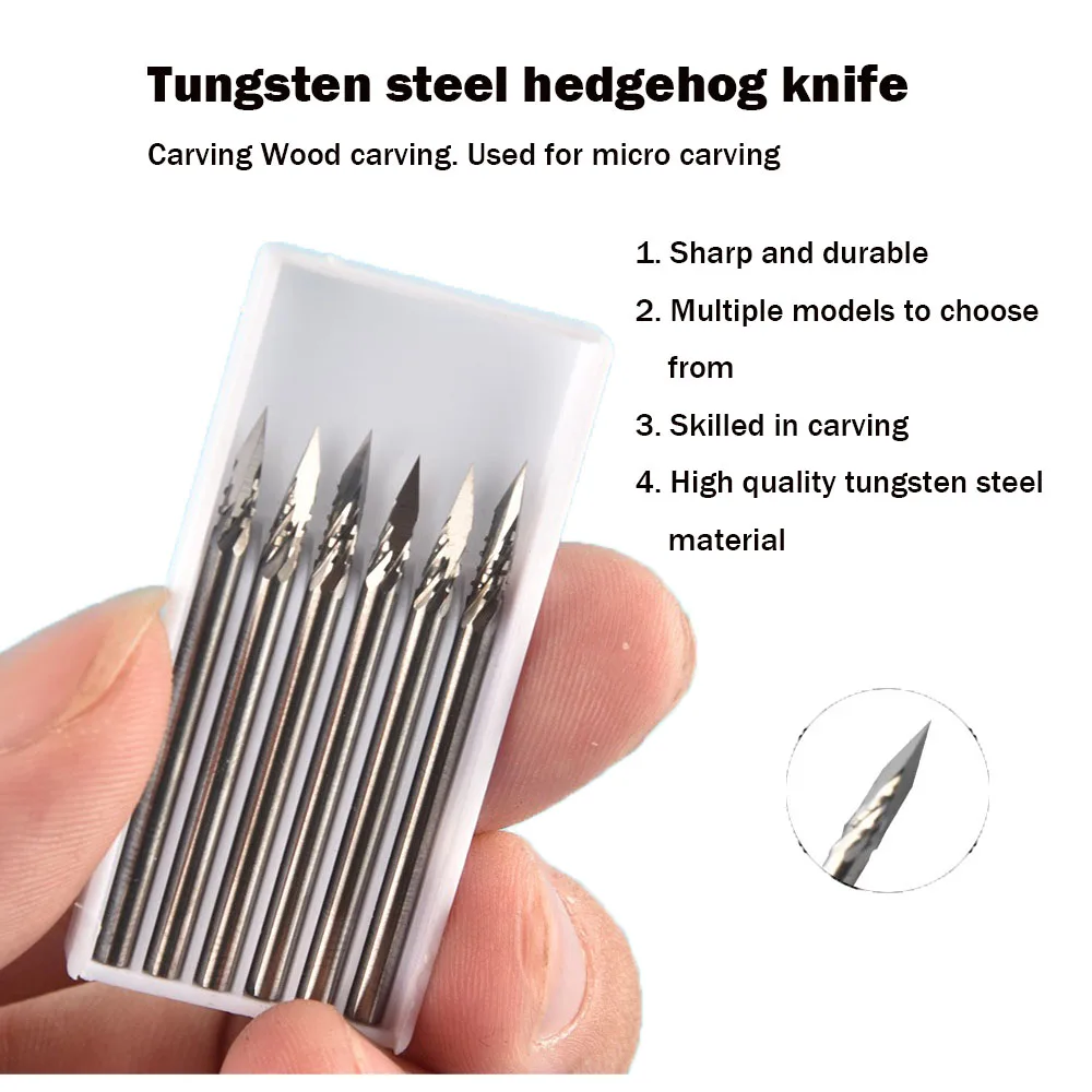 3Pcs tungsten steel triangular blade sharp knife carving machine triangular blade 2.35 triangular needle ivory milling machine c