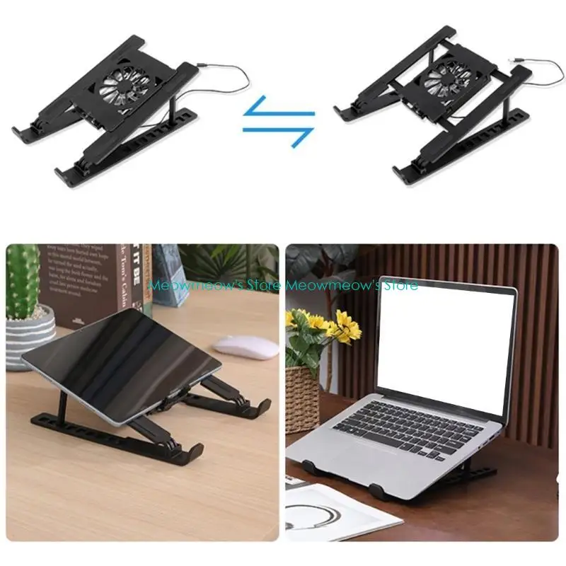 

W91A Sturdy ABS Laptop Cooling Stand Foldable Portable Design With Adjustable Angled And Quiet Fan