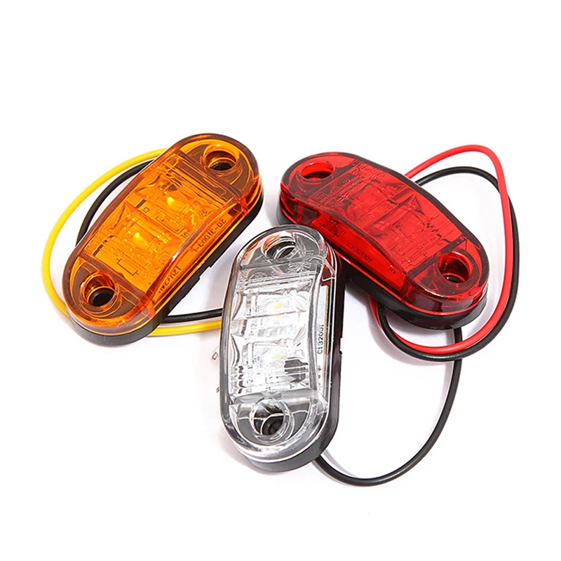 1PCS 10V 30V LED Side Marker Lights Warning Tail Light Auto Car External Lights Trailer Truck Lorry Yellow Orange White Red