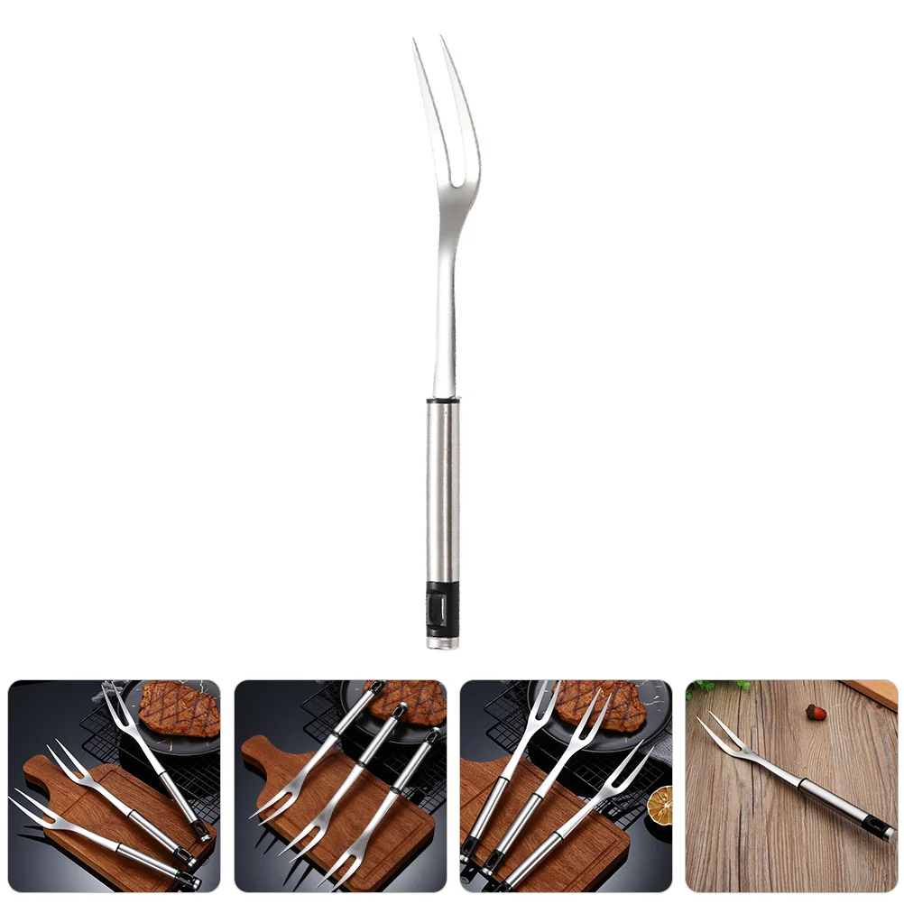 Stainless Steel Barbecue Spit Serving Forks Large Metal Shape Household Outdoor Roasting Sticks Meat Skewers Grill