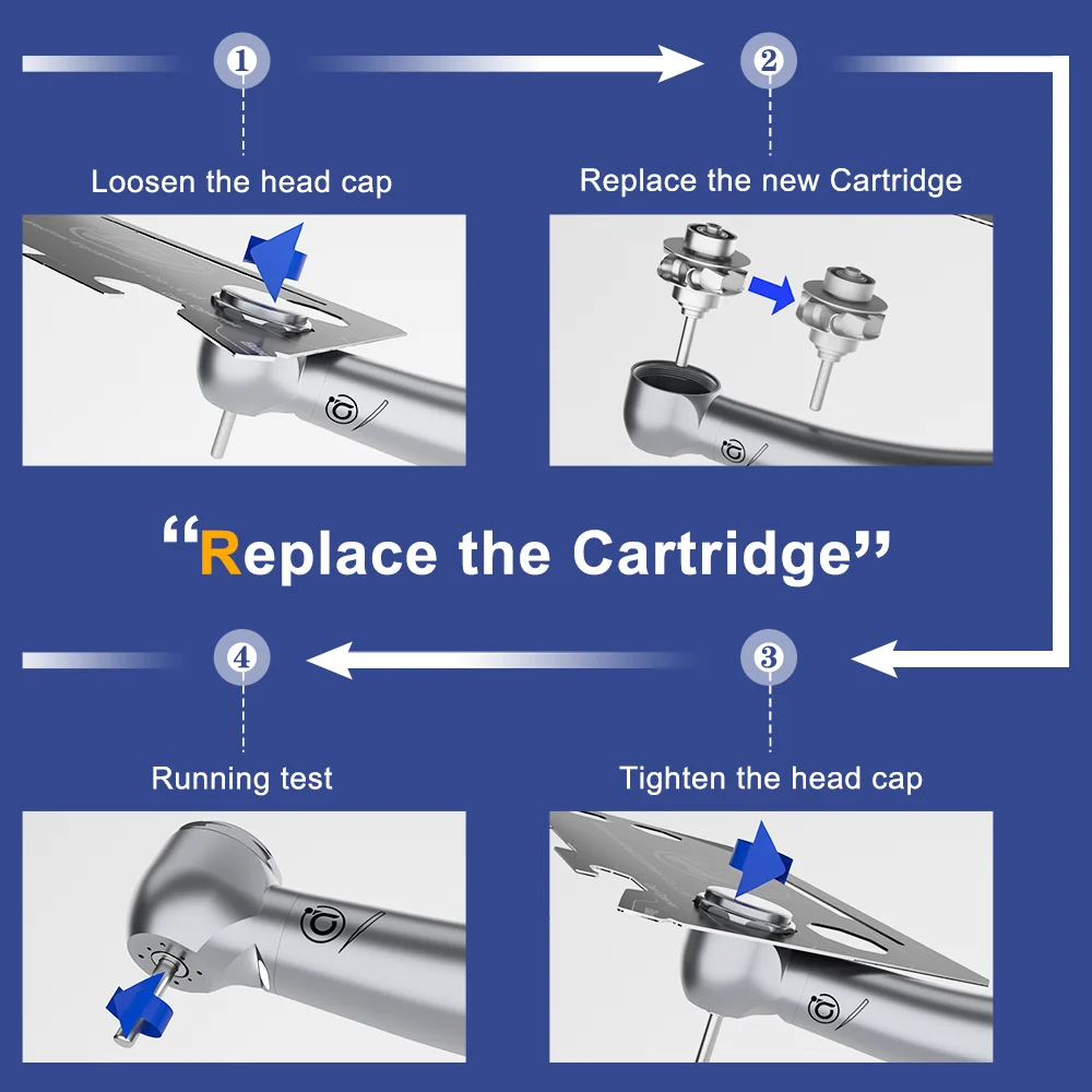 Dental Clinic Spare Parts Air Turbine Handpiece Replacement Rotor Ceramic Bearings Cartridge for High Speed Hand Piece