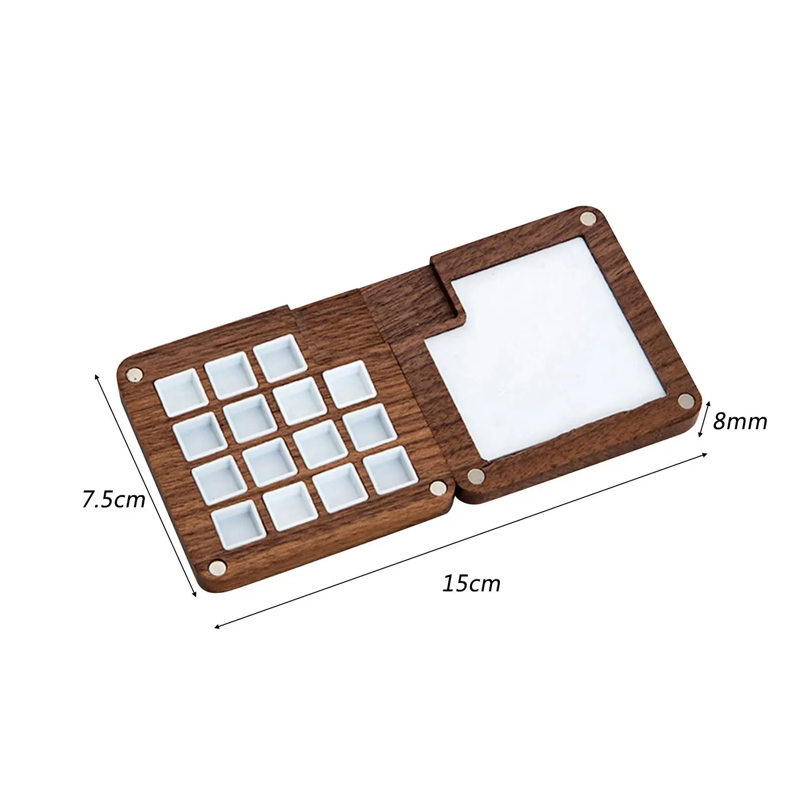 لوحة ألوان مائية خشبية مع منطقة خلط ، صينية طلاء للسفر ، هدية للفنانين ، كتاب رسم الفنانين ، دهانات زيتية أكريليك