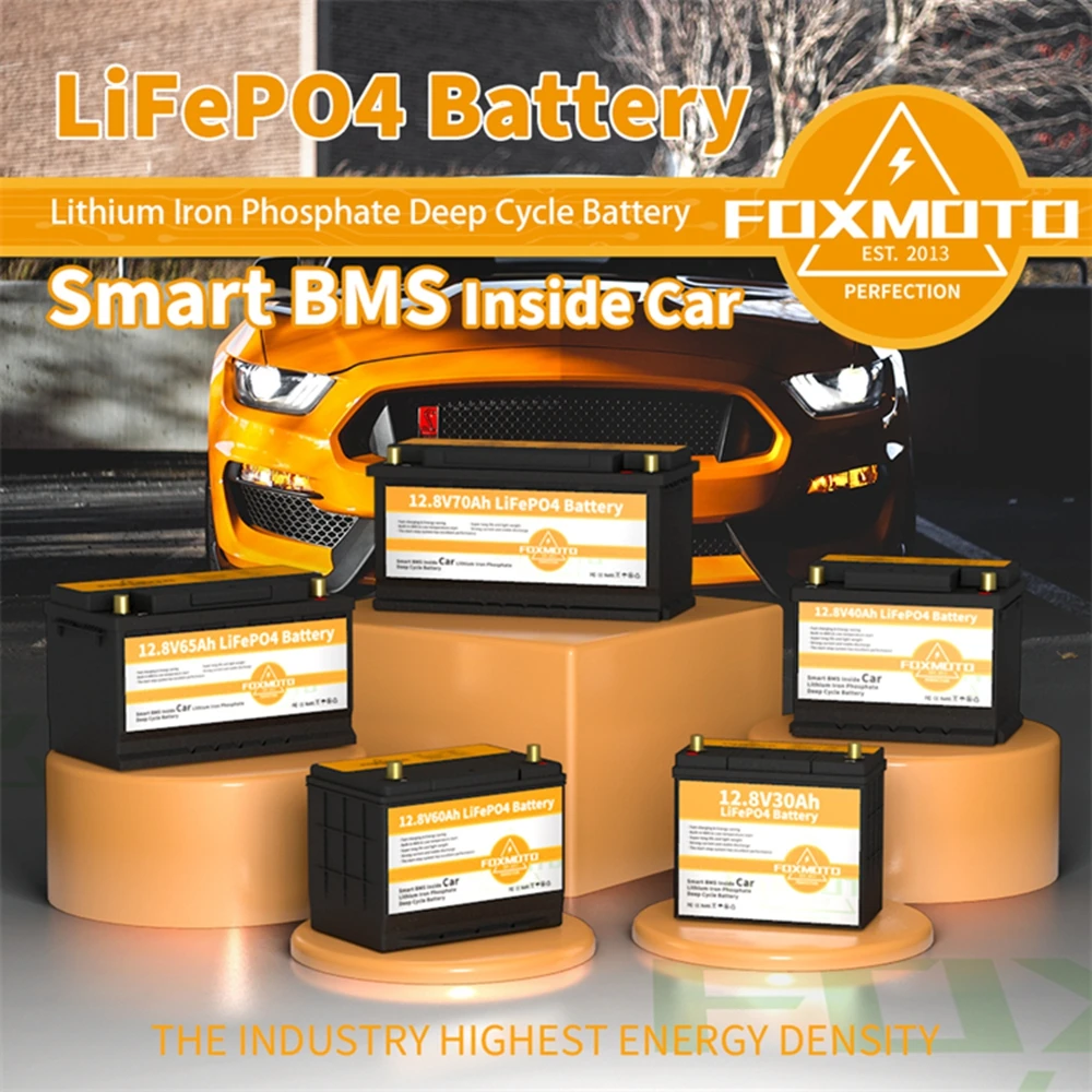 

12V LIFEPO4 Engine Battery, BMS Board Car Starter Battery, Lithium Iron Phosphate Batteries, Lighter Pack, 12V, 20Ah, 60A, 80Ah