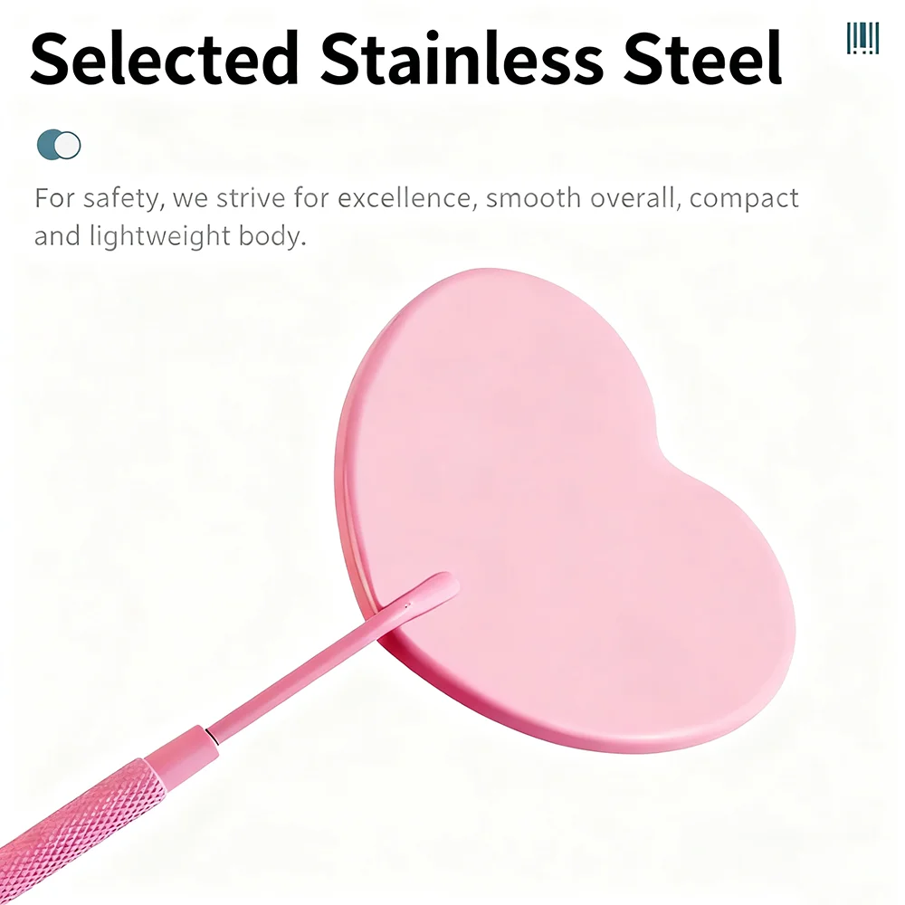 Heart-Shaped Stainless Steel Eyelash Grafting Mirror - Perfect Tool for Lash Extension Application & Inspection Anywhere