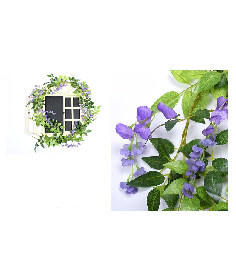 Künstliche Efeu-Pflanze Blumengirlande Raumdekoration Tisch Garten Festival Deko Hochzeitskranz Bogen Wand Innen- und Außenbereich Hof Geschenk – Detail 7