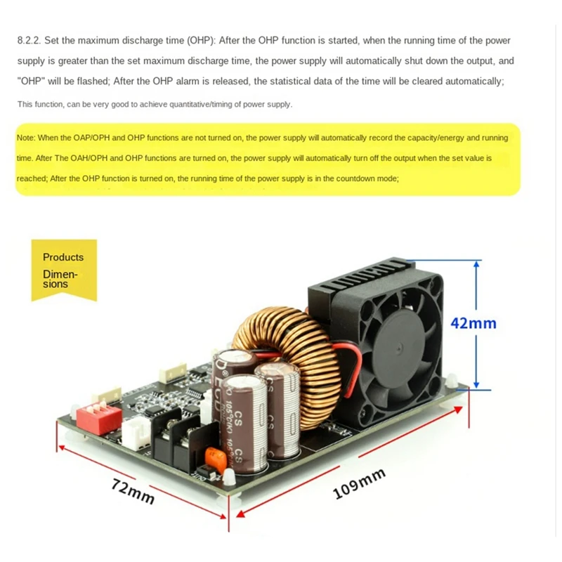 벅 컨버터 CC CV 스텝 다운 모듈 LCD 조정 가능한 조정 전원 공급 장치, 5V, 12V, 24V, 36V, 48V, 22A, 1400W