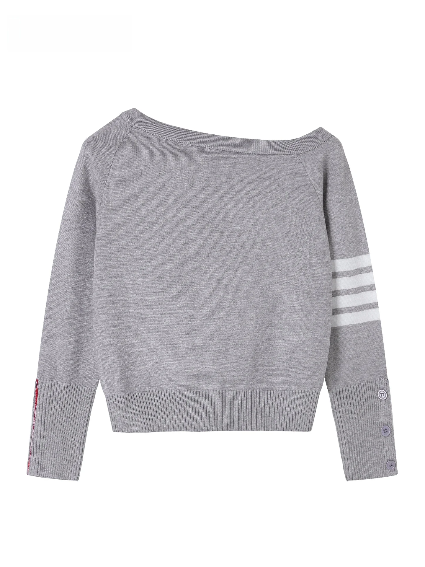 

JZZDEMM College Sle, асимметричный вязаный свитер с овальными плечами, женский длинный облегающий топ свека, мягкий V-Ne, повседневная мода