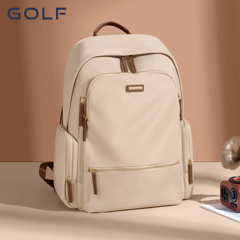 Mochila de GOLF para mujer, bolso de viaje de color sólido a la moda, bolso escolar para ir al trabajo, mochila para ordenador de 15,6 pulgadas para estudiantes