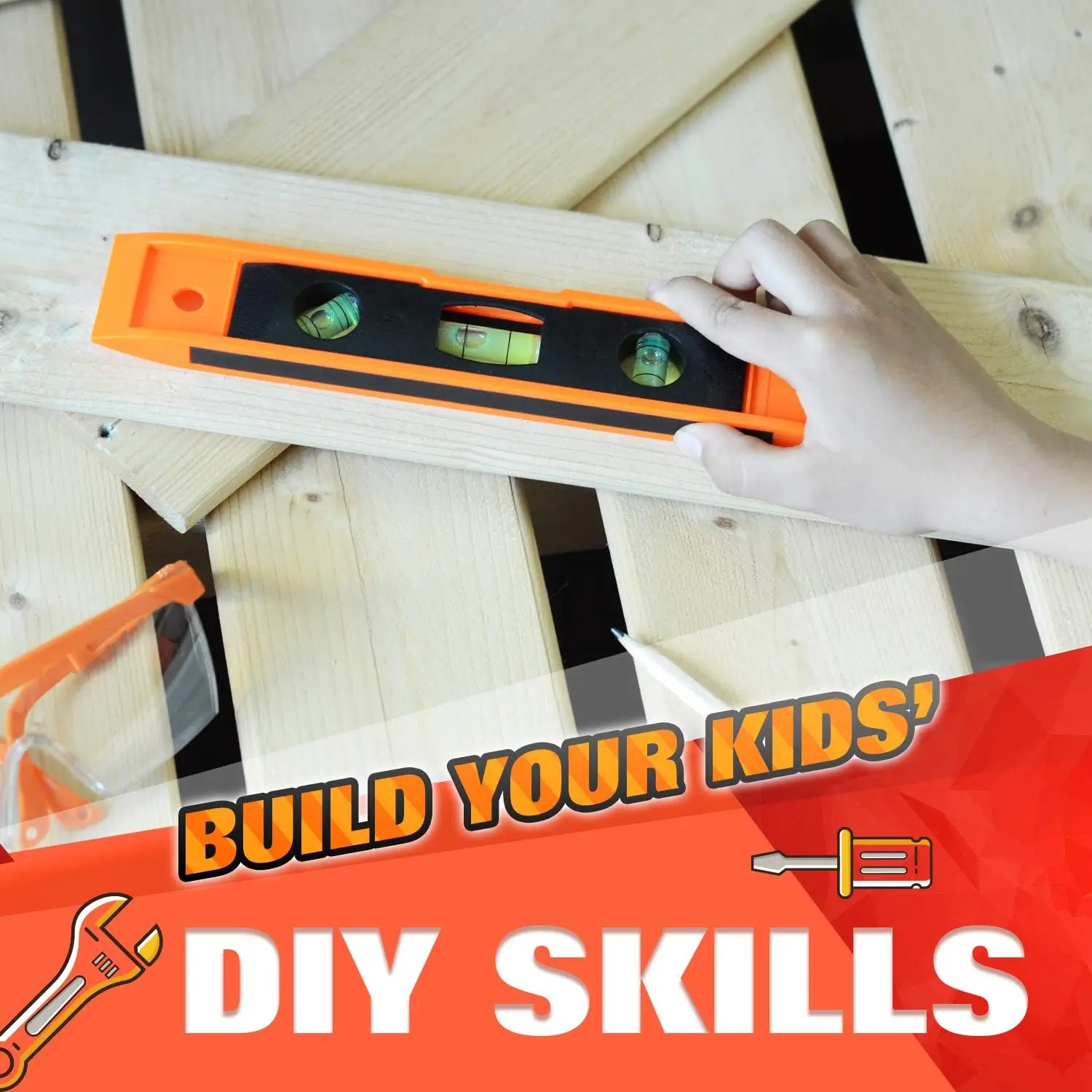 مجموعة أدوات حقيقية للأطفال مع 14 أداة فولاذية مزورة وحزام قابل للتعديل وحقيبة تخزين للتعلم بنفسك