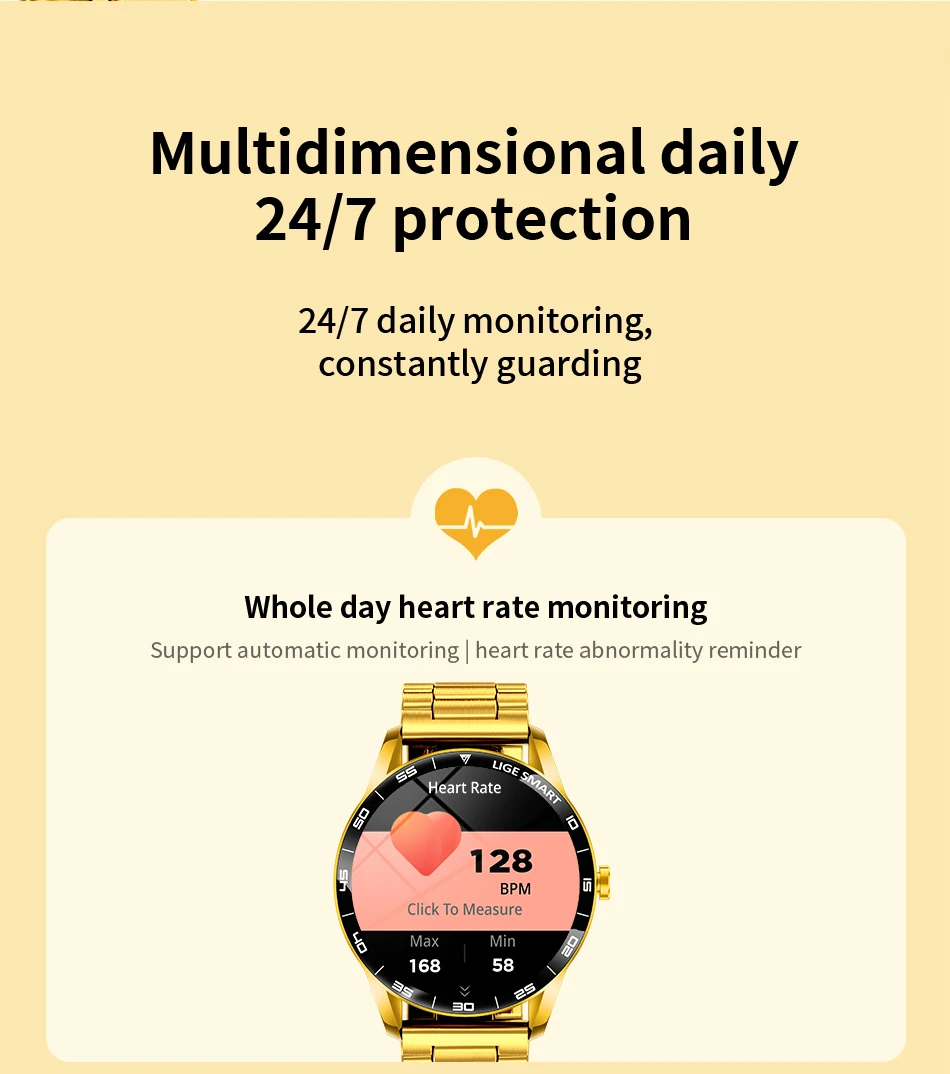 LIGE 2026 New Smartwatch Men 1.38" HD Bluetooth Call Heart Rate Monitor Waterproof Sport Smart Watch Women For Android iOS Phone