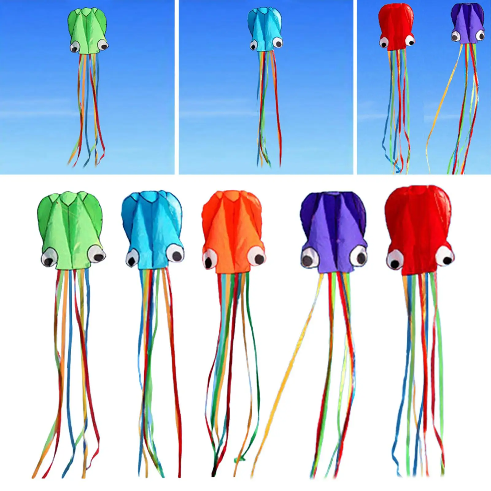 

1 комплект осьминовых воздушных змеев, складной развлечений для детей на пляже