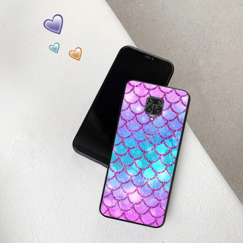 Anti-Drop Soft Phone Case For Redmi A2 Plus A1 K60 Pro 10A 10C Note10 S Xiaomi Mi 10 5G 10T Lite Mermaid Shiny Scales Back Cover