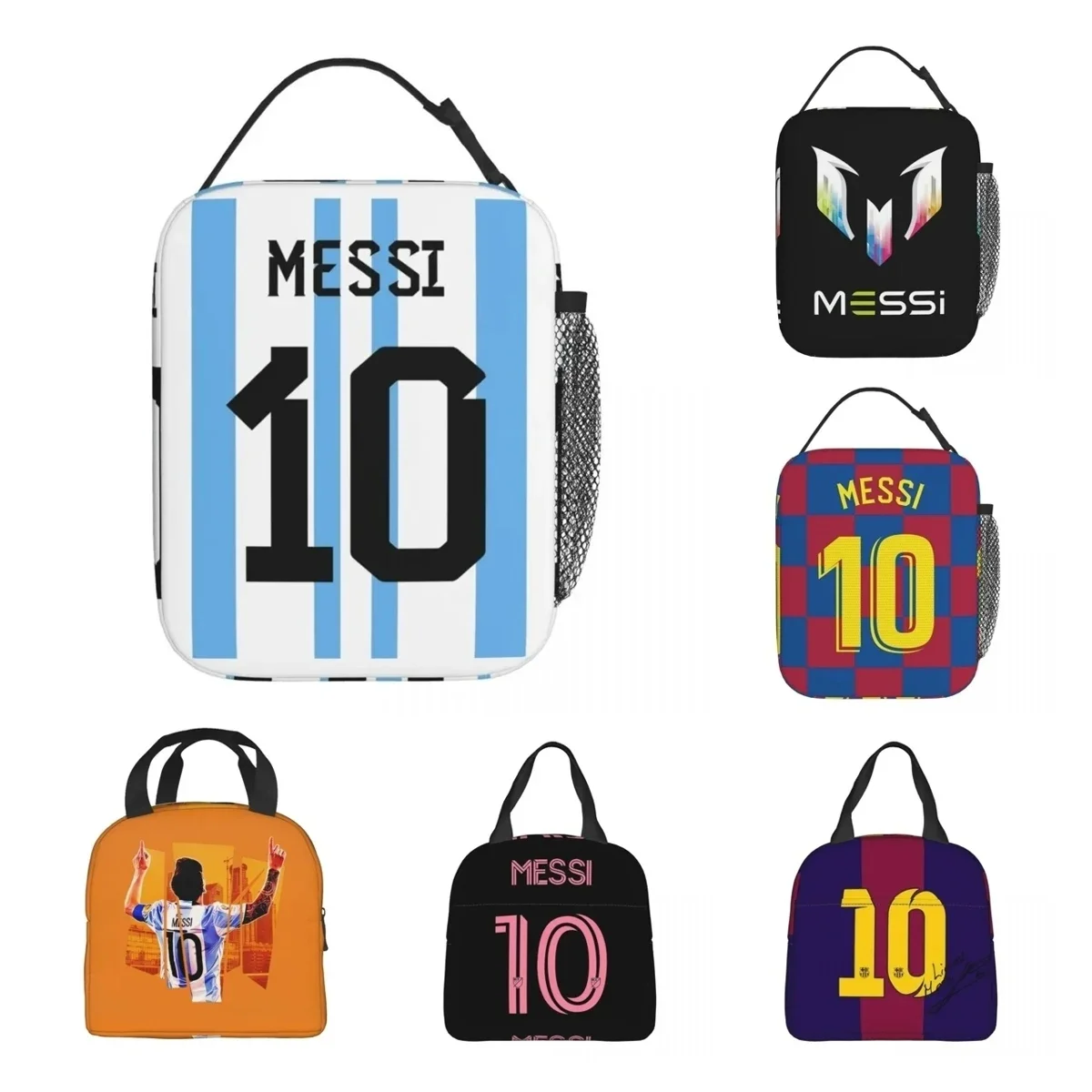 Messis 10 Football Soccer Merch Insulated Lunch Bag For School Storage Food Boxes Leakproof Thermal Cooler Lunch Boxes