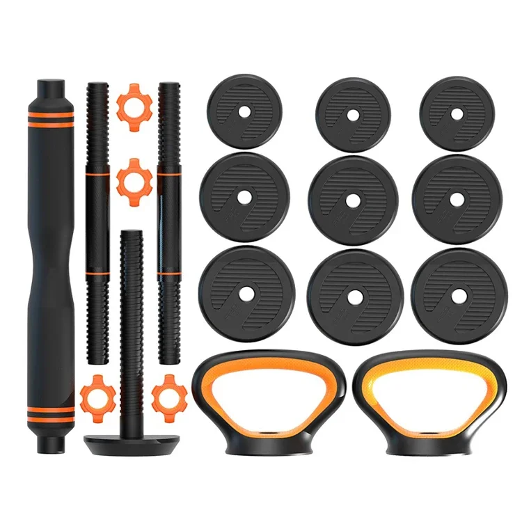 Kettlebell Barbell Dumbbell Set, Fitness Gym Equipment Dumbbell Weightlifting Training Kit With Connecting Rod