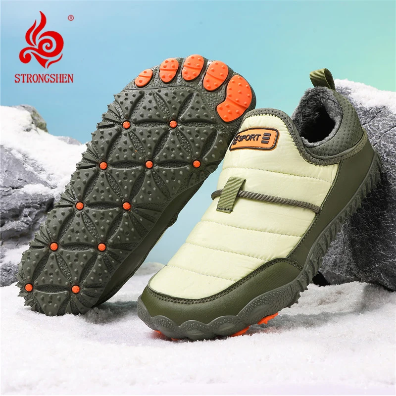 

Зимняя мужская теплая хлопковая обувь, непромокаемая теплая нескользящая уличная повседневная зимняя обувь, походная обувь унисекс, спортивная обувь для треккинга и кемпинга