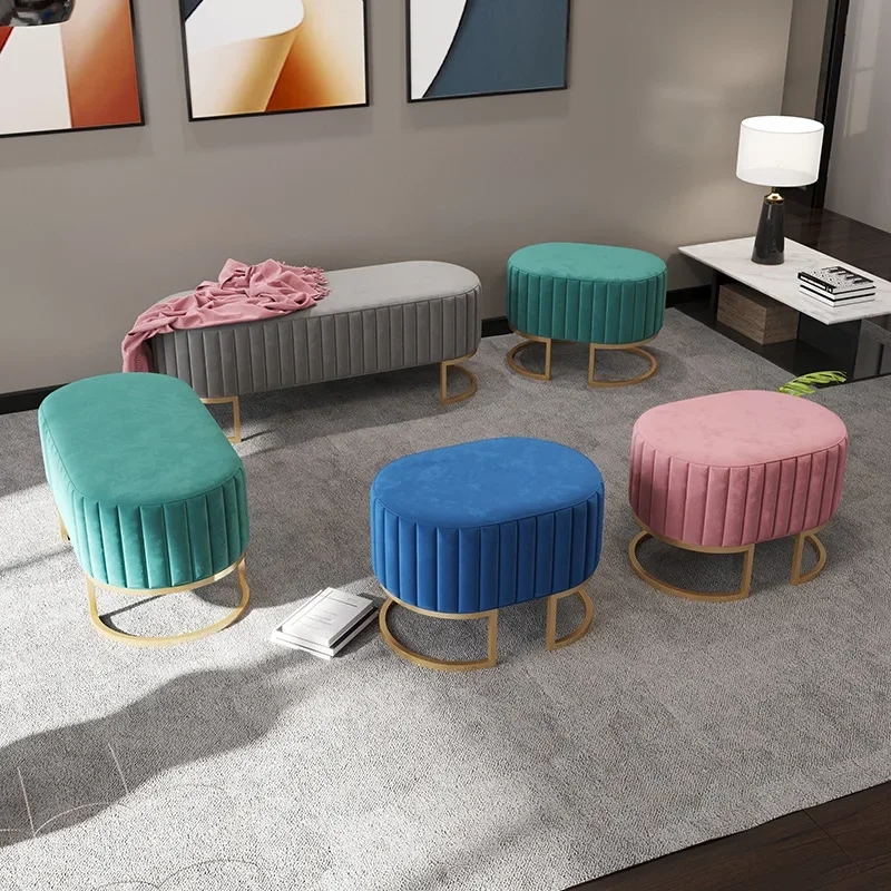 Nordic Living Room Shoe Changing Stools Home Furniture Hallway Small Low Stool Simple Bedroom Apartment Footstool Hotel Ottomans