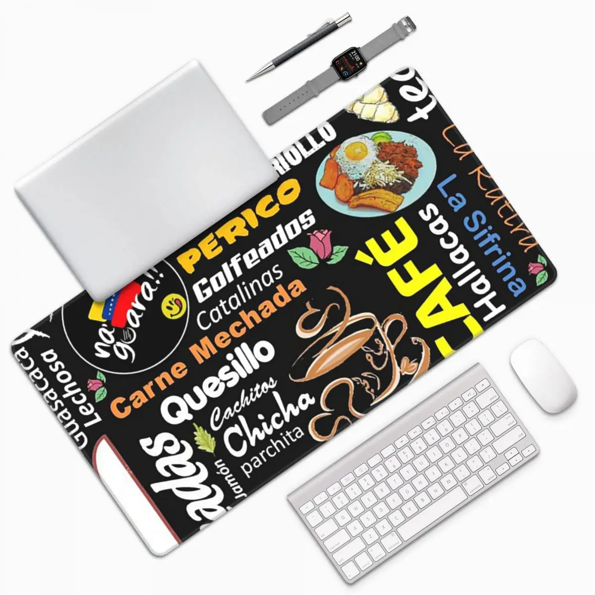 

Arepas Venezuela Large Mouse Pad Computer Keyboard Mouse Mat Gamer PC Laptop Desk Mat Office Accessories Table Mats