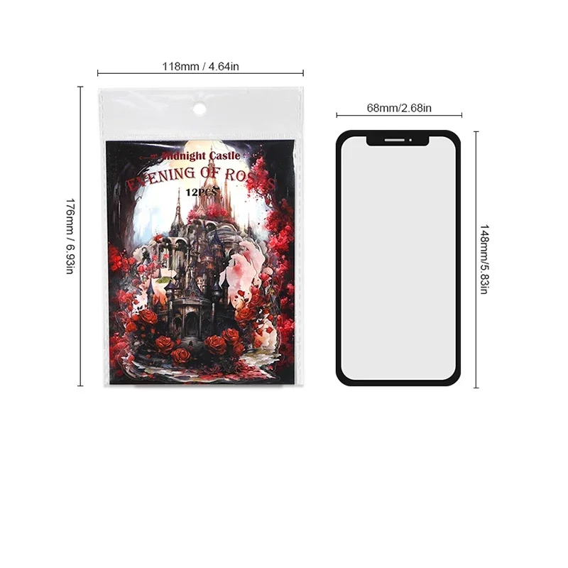 12Sheets Forest PET Sticker Pack Midnight Castle Retro American gothic collage Handbook Decoration Scrapbook Cut 176*118MM