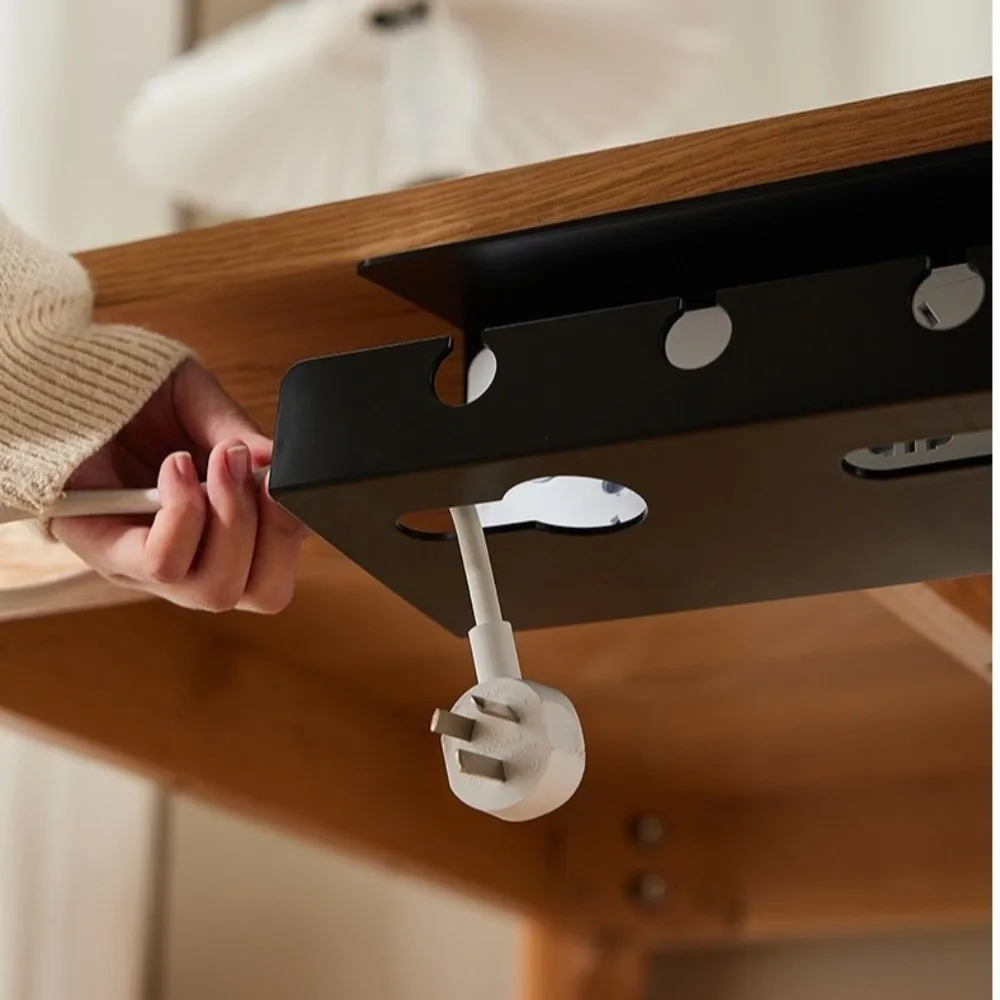 Versatile Under Desk Cable Management Rack Sturdy Spacious Cable Organizer Rack No Drilling Wear-resistant Socket Strip Holder - view 2