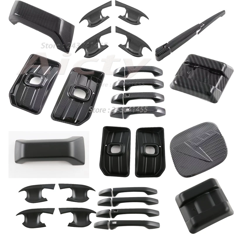 Para Ssangyong Torres 2022 2023, cubierta de ABS negro mate para faros antiniebla delanteros, embellecedor de rejilla, protector de manija de puerta, adhesivo decorativo para marco.