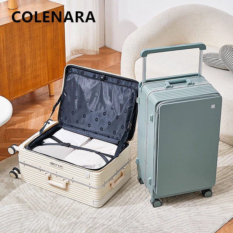 COLENARA Großer Koffer aus ABS+PC, Bordgepäck, Studenten-Trolley, Damen-Kombikoffer, 20/24/26/28 Zoll Reisegepäck