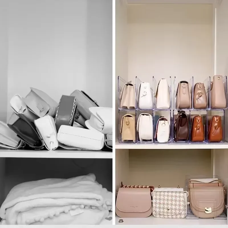 Acrylic Handbag Storage Rack Handbag Divider Organizer Luxury Bags Storage Rack for Women Transparent Partition Display Cabinet image 5