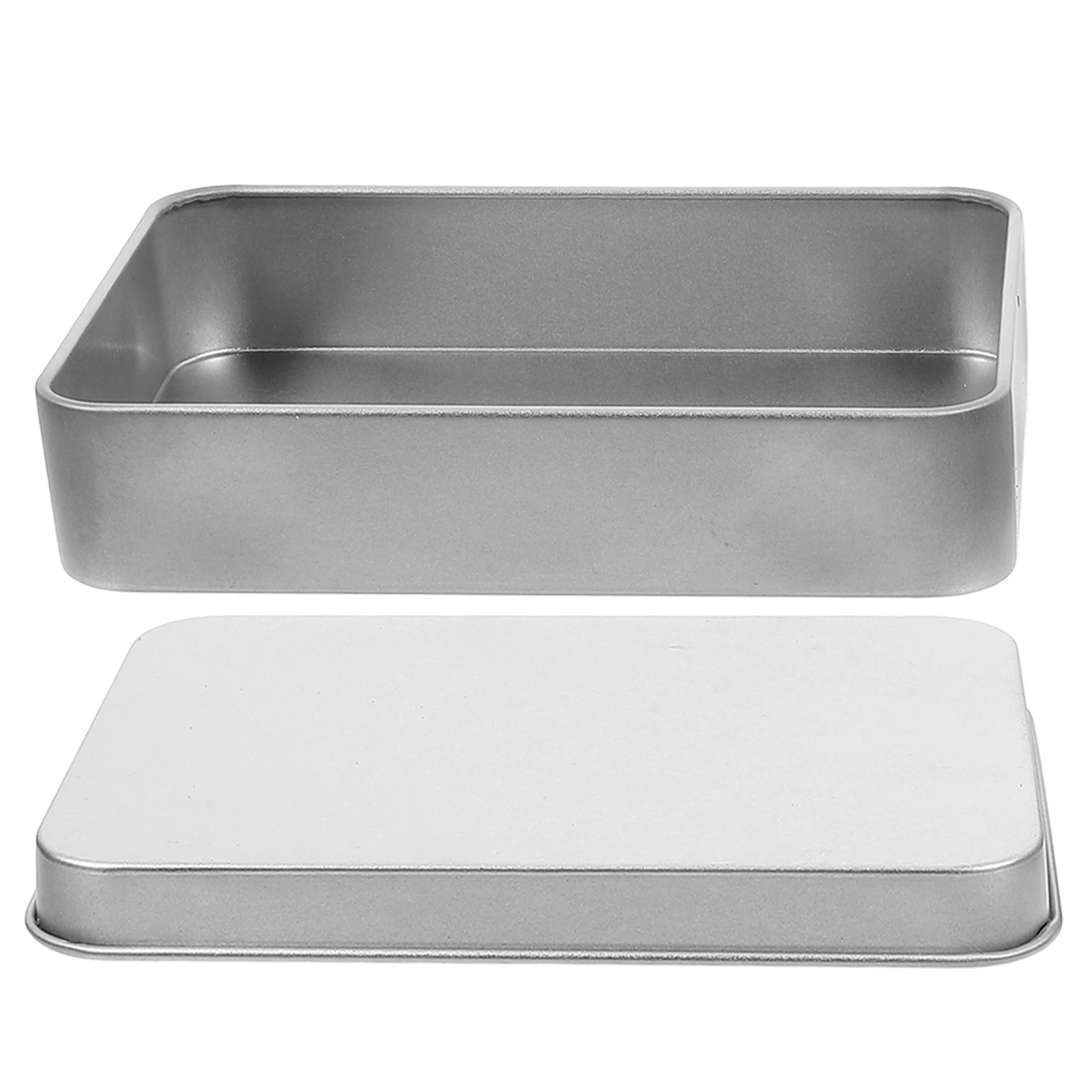 

Compact Rectangular Tin Box Metal Candy Containers Portable Organizer Mini Tins Lids Ideal for on The Go Enjoyment