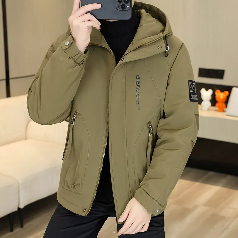 

Мужская утепленная повседневная куртка на флисовой подкладке, зимняя уличная рабочая одежда, молодежная ветровка для старшеклассников, стандартный крой, на молнии