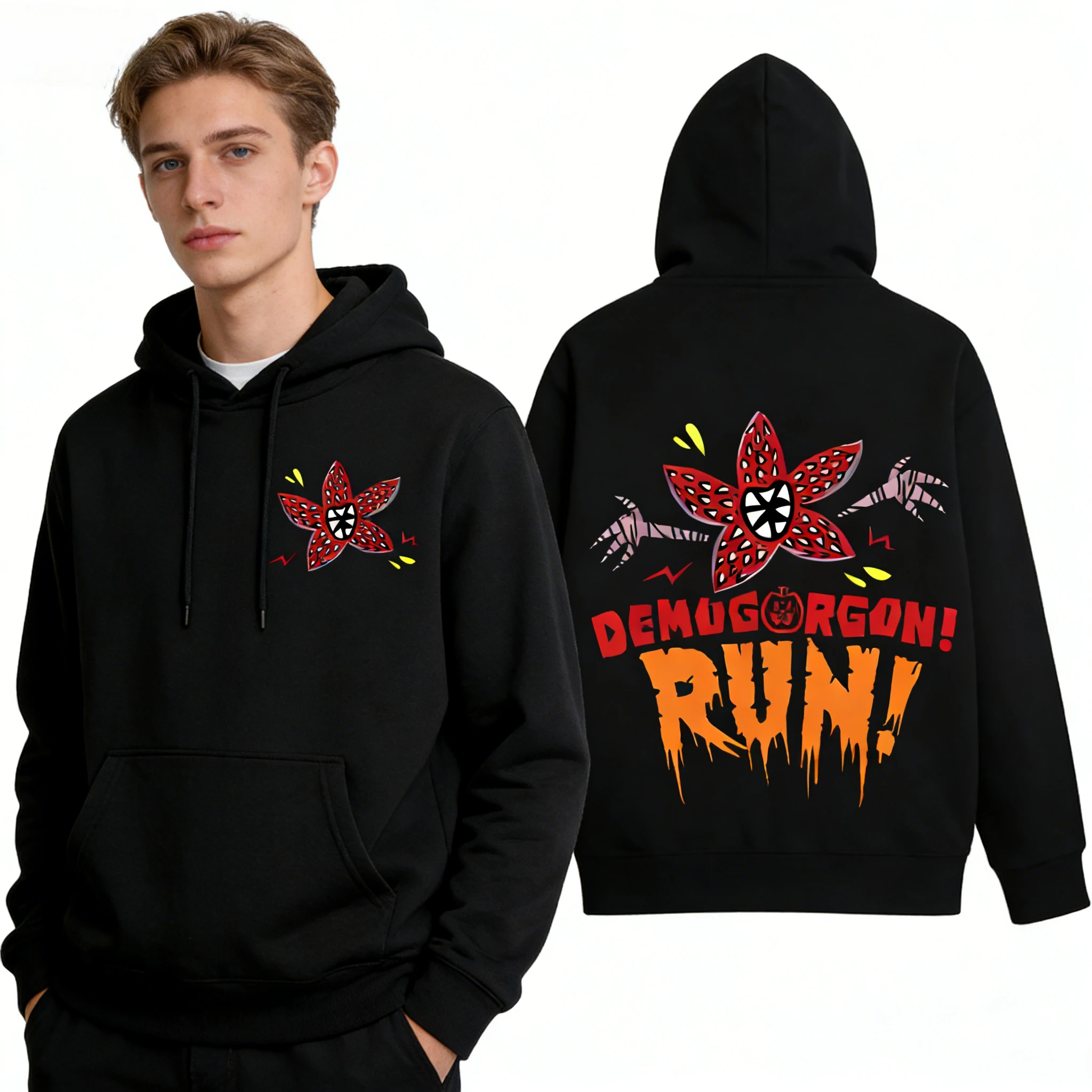 

Худи Эдди Мунсона 2026 для женщин, уличная одежда «Демогоргон», худи с цветочным монстром-каннибалом, винтажные рок-свитшоты для мужчин, стиль Харадзюку