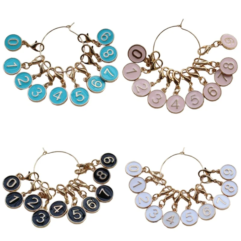 Nouveaux pendentifs numériques en émail bricolage 0-9 ensemble de pendentifs en alliage Unique avec fermetures à homard pour la fabrication de porte-clés, colliers et Bracelets