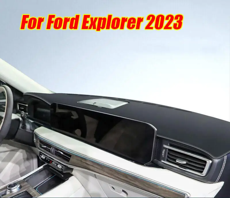 

Черный кожаный чехол для приборной панели, защитный коврик для Ford Explorer 2023, коврик для Ford Explorer