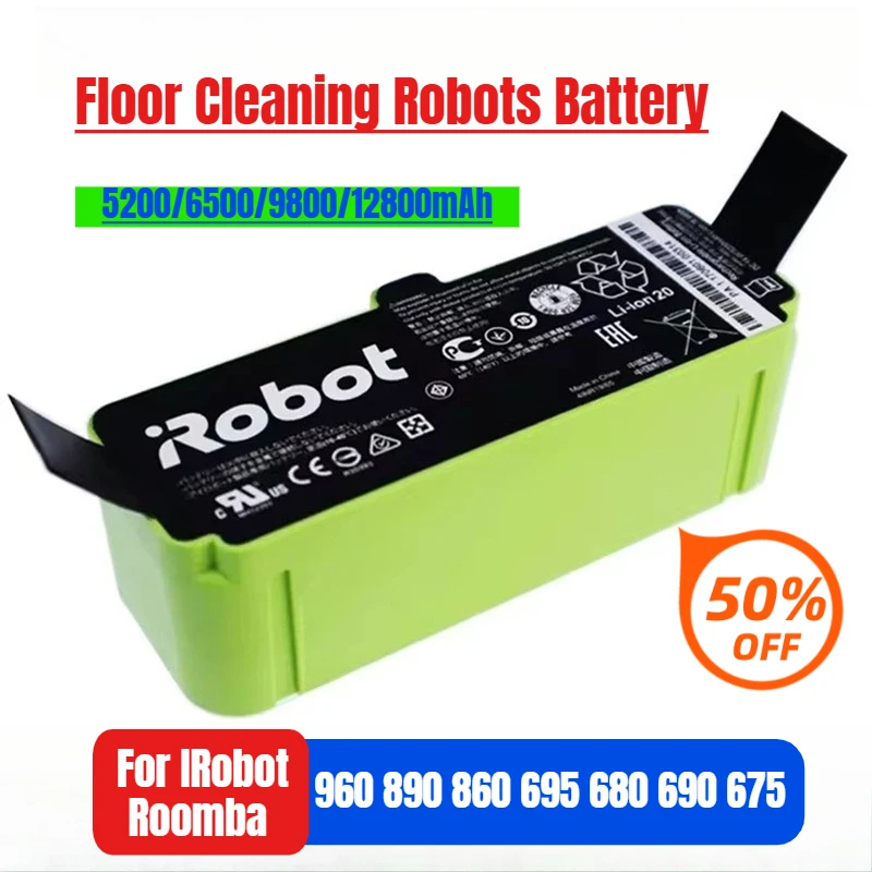 

12800mAh for IRobot Roomba 960 890 860 695 680 690 675 Floor Cleaning Robots Battery