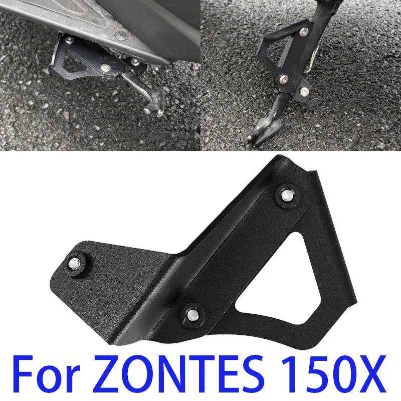 Motorcycle CNC Side Stand Assist Lever Kickstand Extension Arm Auxiliary Bracket For Zontes 150X ZT150-X Parts