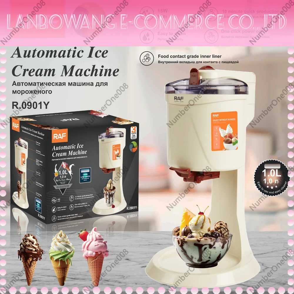 Cross Border Small Homemade Fully Automatic Home Mini Fruit Ice Cream Maker Children DIY Ice Cream Cone Machine Dessert Maker